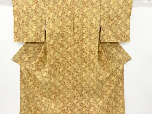 リサイクル　花唐草に鳳凰模様小紋着物